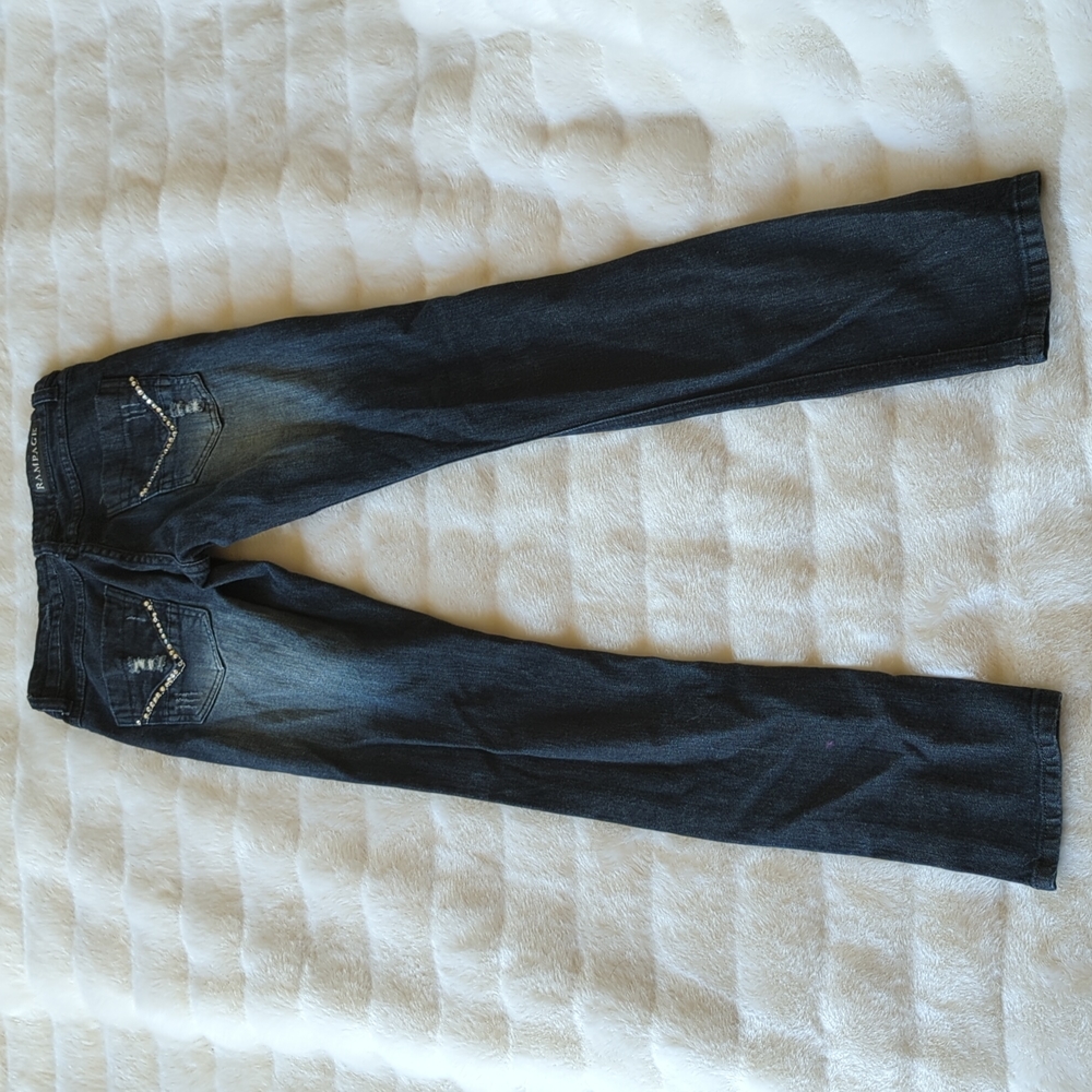 NWOT Rampage Rhinestone Jeans with Rips - Picture 2 of 8